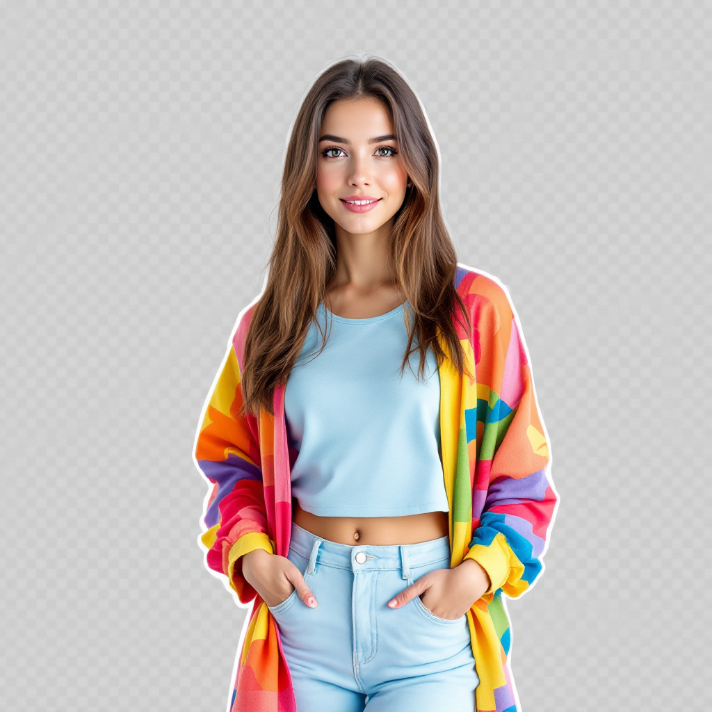Person photo with transparent background after AI background removal