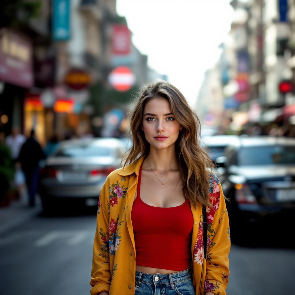Person photo with distracting street background before removal