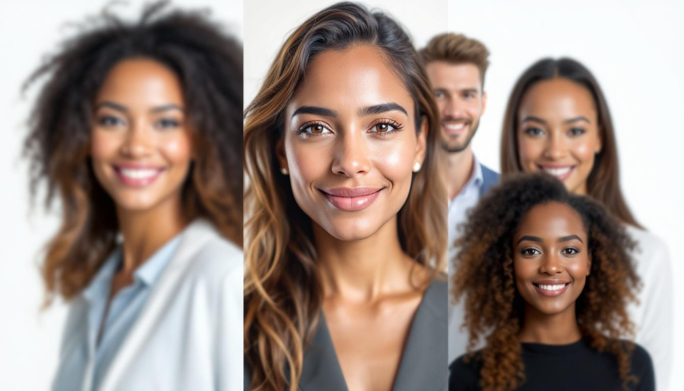 Comparativo de fotos profissionais geradas por IA