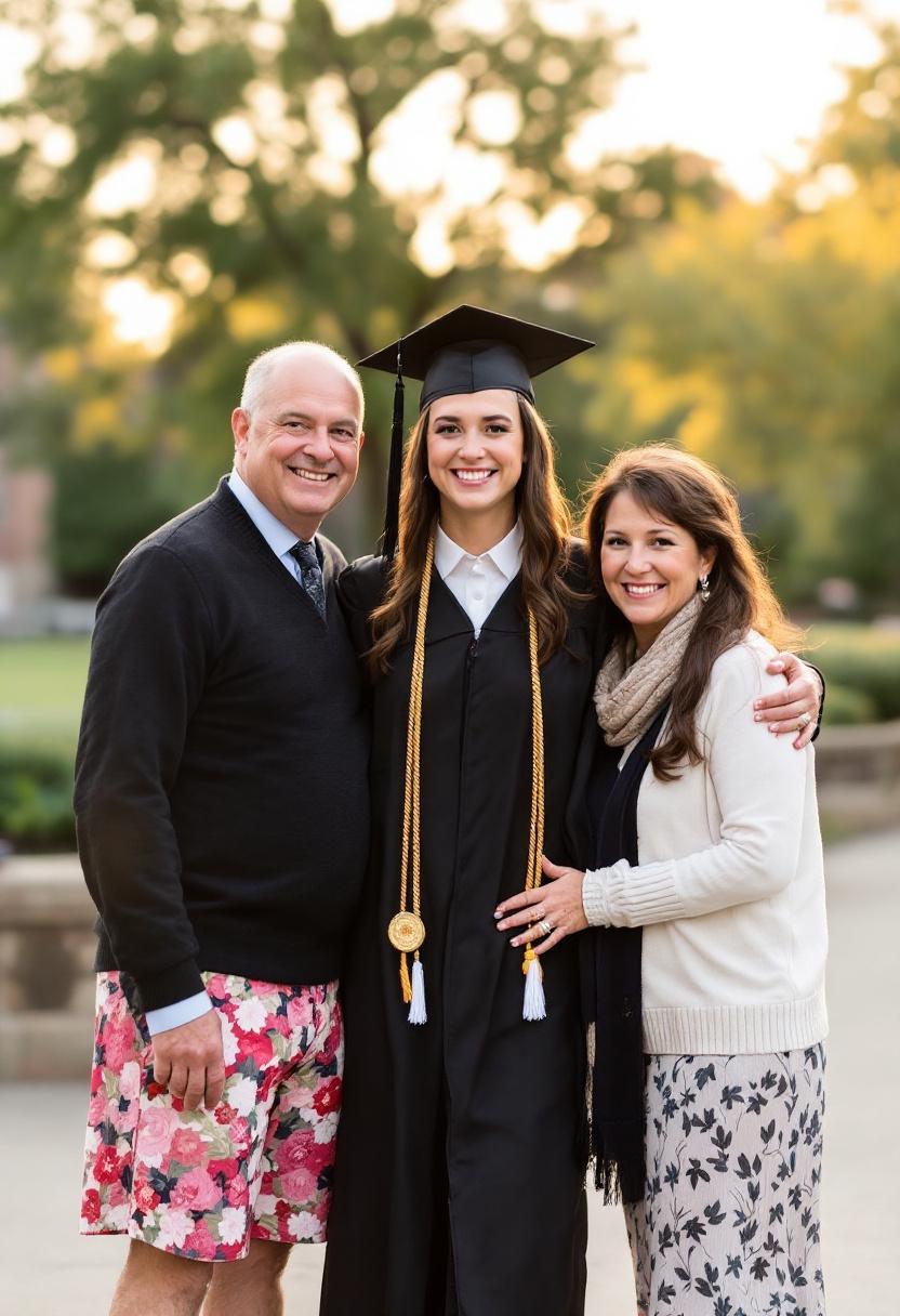 Family graduation portrait