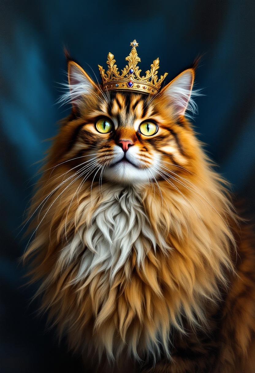 Golden retriever transformed into a royal Renaissance oil portrait