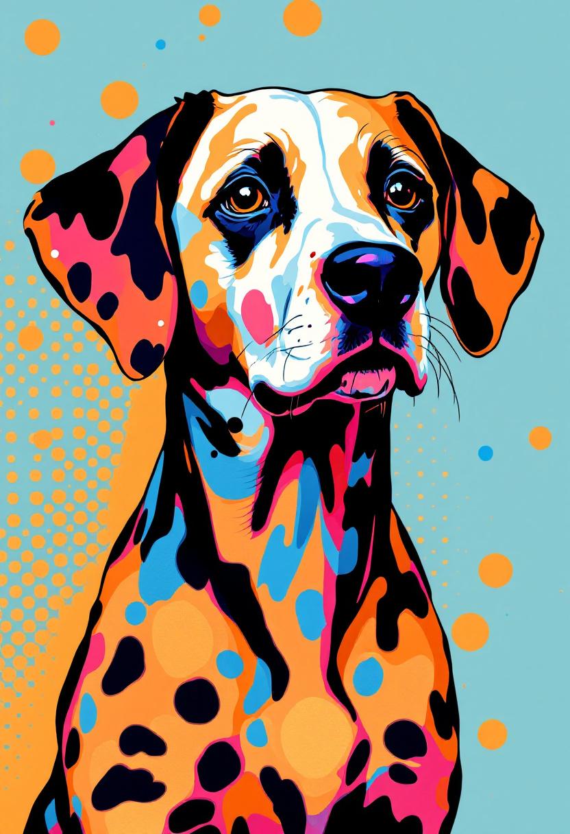 French bulldog in vibrant pop art style