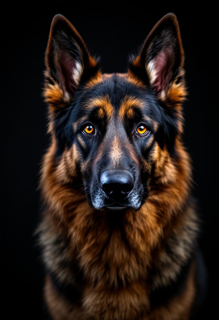 Rescue dog portrait enhanced with professional lighting