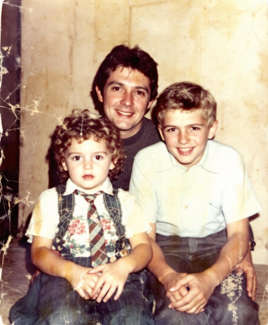 Before: Vintage wedding photo before and after AI restoration