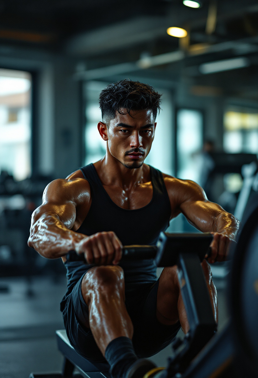 Boxtraining-Foto in einem dunklen Gym